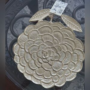 Gold Floral Decorative Plate